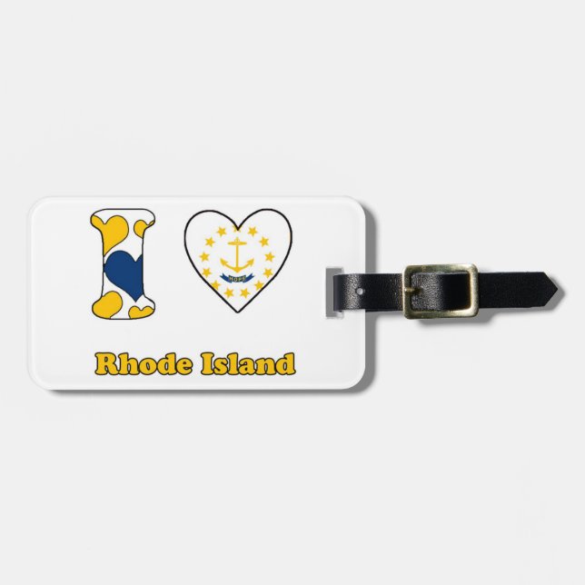 I love Rhode Island Luggage Tag (Front Horizontal)