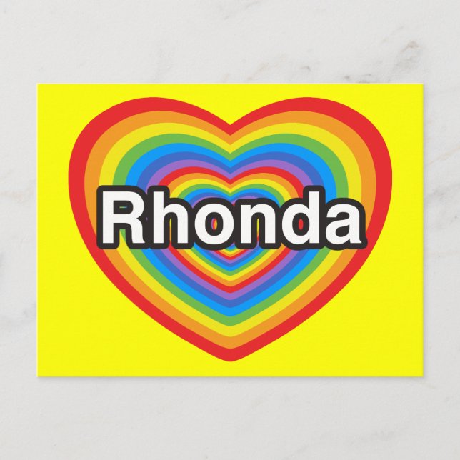 I love Rhonda. I love you Rhonda. Heart Postcard (Front)
