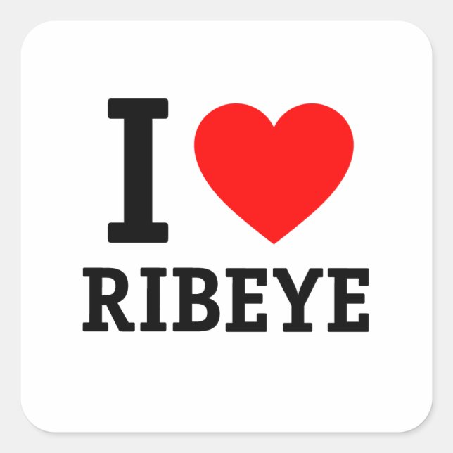 I Love Ribeye Square Sticker (Front)