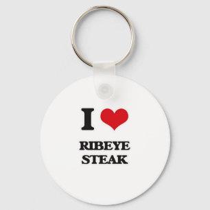 I Love Ribeye Steak Key Ring