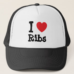 I love Ribs heart T-Shirt Trucker Hat