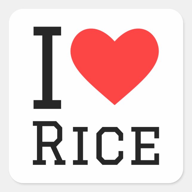 I love rice square sticker (Front)