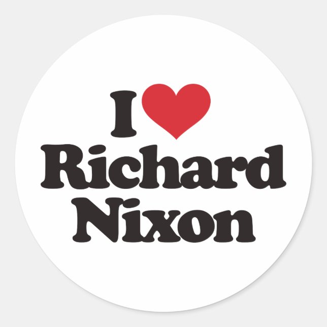 I Love Richard Nixon Classic Round Sticker (Front)