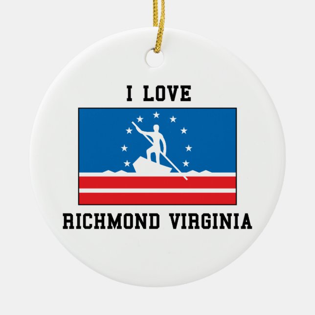 I Love Richmond Ceramic Tree Decoration (Front)