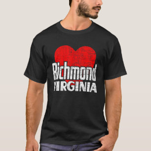 I Love Richmond Virginia Retro Big Heart Richmond  T-Shirt