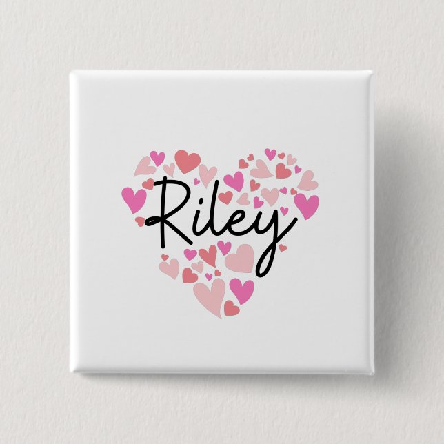 I love Riley 15 Cm Square Badge (Front)