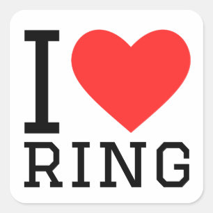 I love ring square sticker