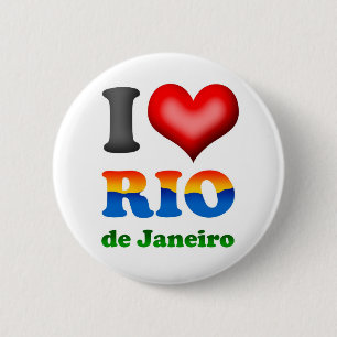 I Love Rio de Janeiro, Brazil The Wonderful City 6 Cm Round Badge