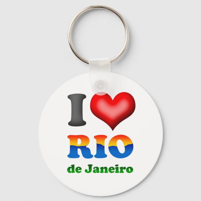 I Love Rio de Janeiro, Brazil The Wonderful City Key Ring (Front)