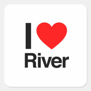 i love river square sticker