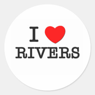 I Love Rivers Classic Round Sticker