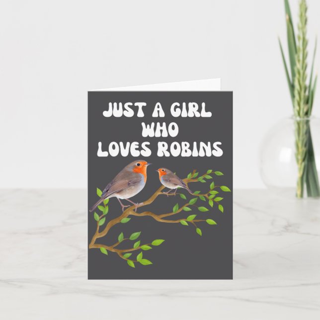 I Love Robins Bird Lover Colourful Present  Card (Front)