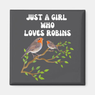 I Love Robins Bird Lover Colourful Present  Magnet