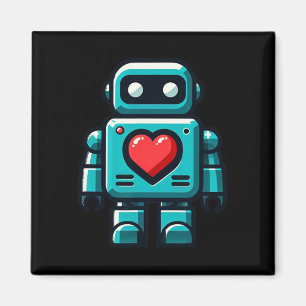 I Love Robots Happy Valentine Apparel  Magnet