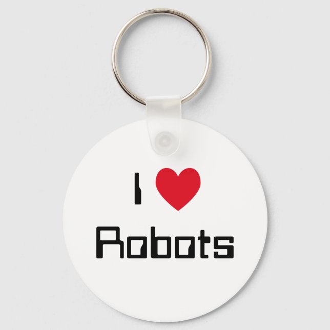 I Love Robots Key Ring (Front)