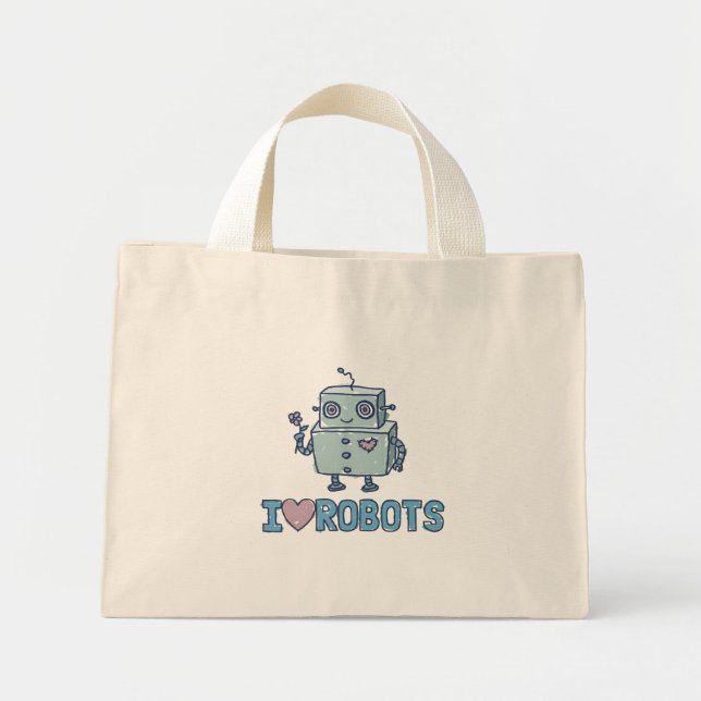 I Love Robots Tote Bag (Front)