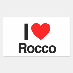 i love rocco rectangular sticker