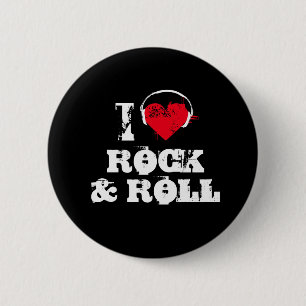 I love rock and roll 6 cm round badge
