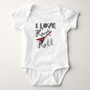 I love Rock and Roll Baby Bodysuit