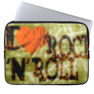 I love rock and roll laptop sleeve