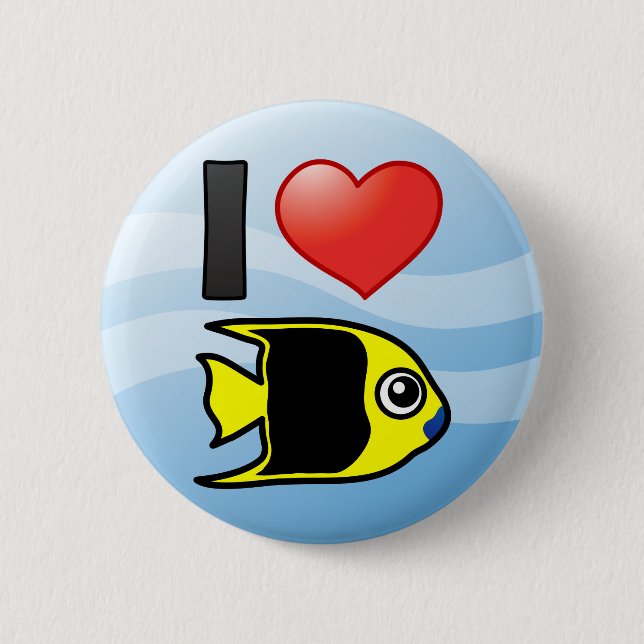 I Love Rock Beauty 6 Cm Round Badge (Front)