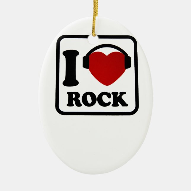 I love Rock Ceramic Tree Decoration (Front)