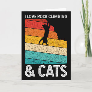 I Love Rock Climbing And Cats Cute Kitty Cat Lover Card