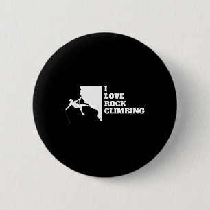 I Love Rock Climbing Mountain Climbing Rocks 6 Cm Round Badge