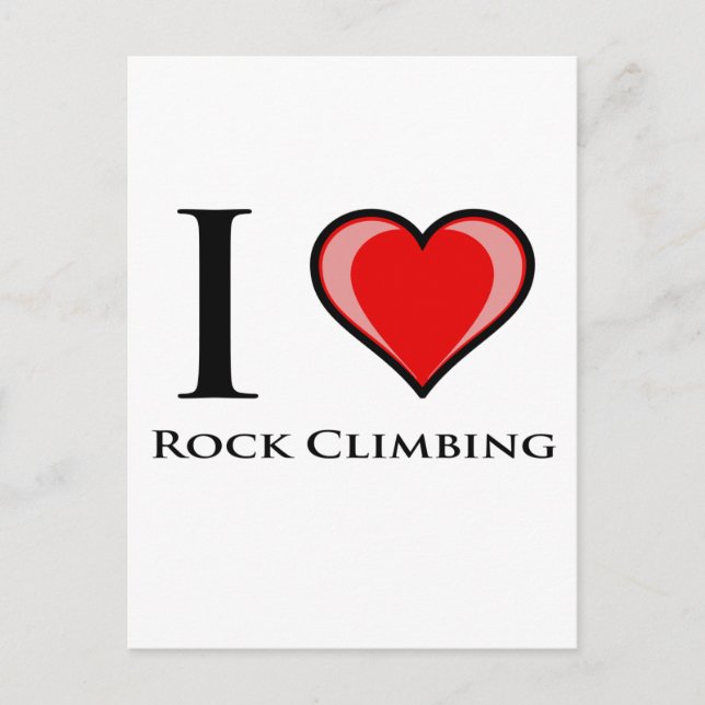 I Love Rock Climbing Postcard (Front)