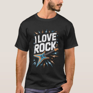 I Love Rock Electric Guitar Music Vibes T-Shirt