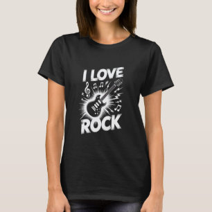 I Love Rock Music Guitar Enthusiast T-Shirt