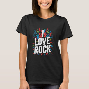 I Love Rock Music Guitars Microphones T-Shirt