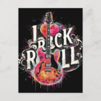 I Love Rock N Roll Electric Guitar Painting