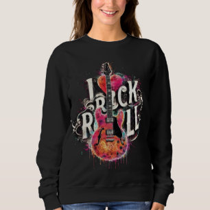 I Love Rock N Roll Electric Guitar Painting Sweatshirt