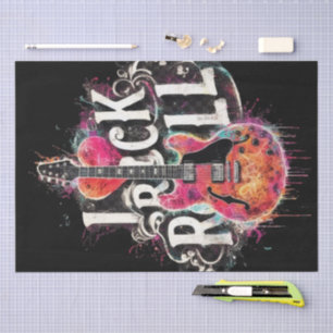 I Love Rock N Roll Electric Guitar Painting Tissue Paper