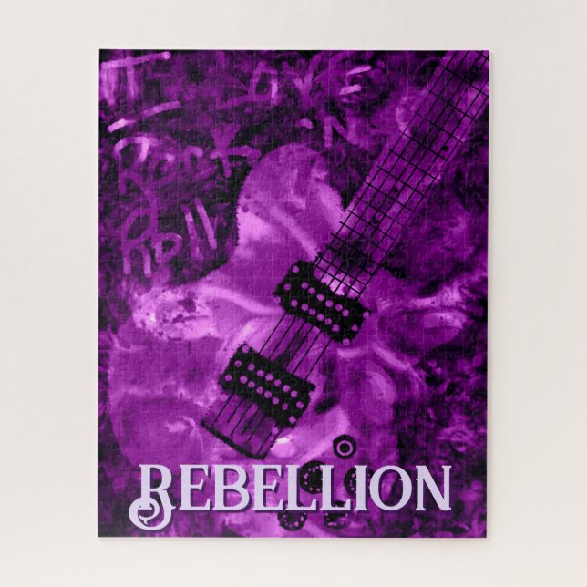 I Love Rock 'N Roll Electric Guitar Personalised Jigsaw Puzzle (Vertical)