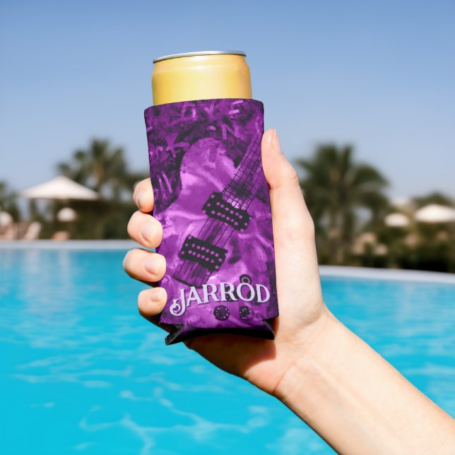 I Love Rock 'N Roll Electric Guitar Personalised Seltzer Can Cooler (In Situ Pool)