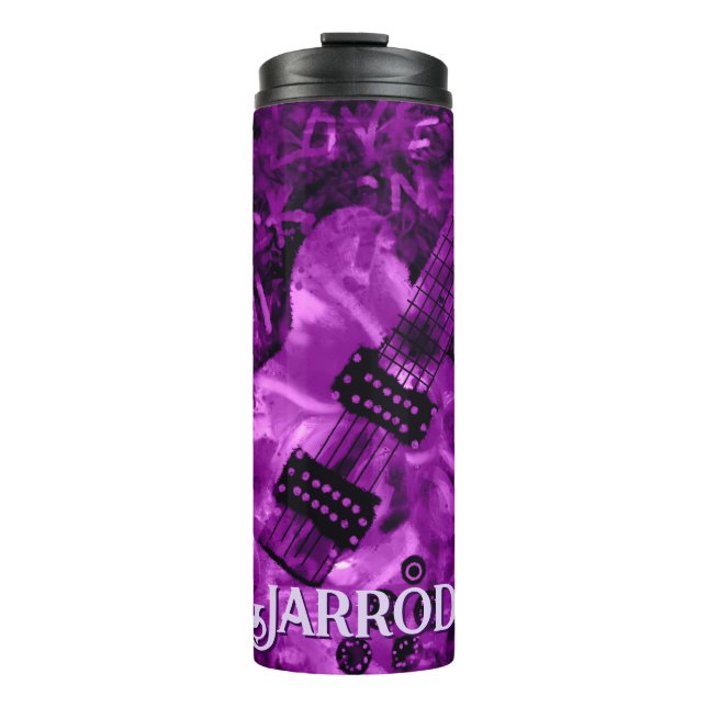 I Love Rock 'N Roll Electric Guitar Personalised Thermal Tumbler (Front)