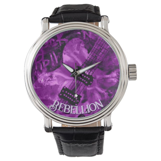 I Love Rock 'N Roll Electric Guitar Personalised Watch (Front)