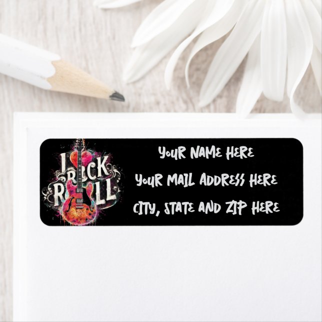 I Love Rock N Roll Electric Guitar Return Address (Insitu)