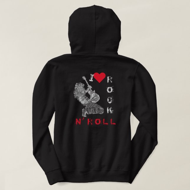 I Love Rock N' Roll - Guitar Player - Rock Party Hoodie (Design Back)