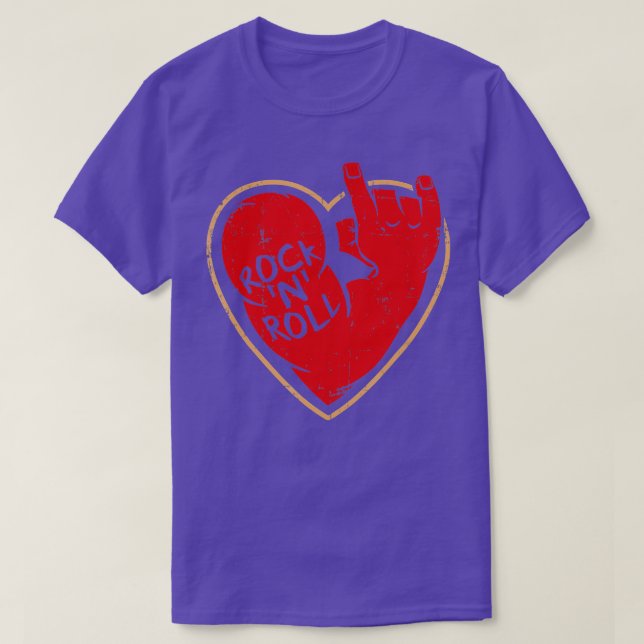 I love Rock n Roll Heart for Valentines Day  T-Shirt (Design Front)