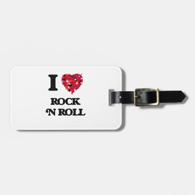 I love Rock 'N Roll Luggage Tag (Front Horizontal)