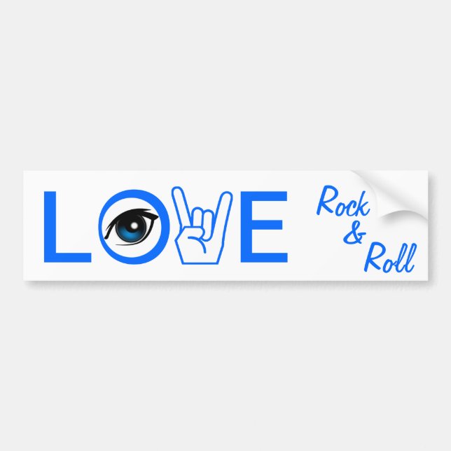 I Love Rock & Roll Bumper Sticker (Front)