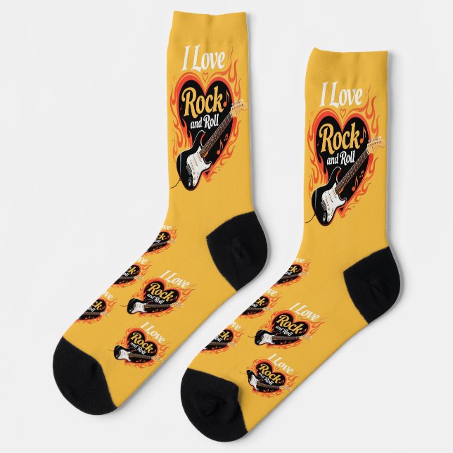 I Love Rock & Roll, Electric Guitar Socks (Left)