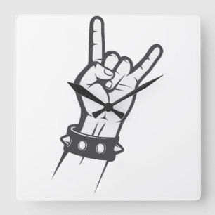 I love rock square wall clock