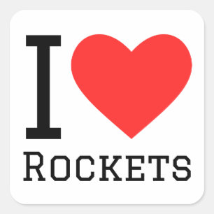 I love rockets square sticker