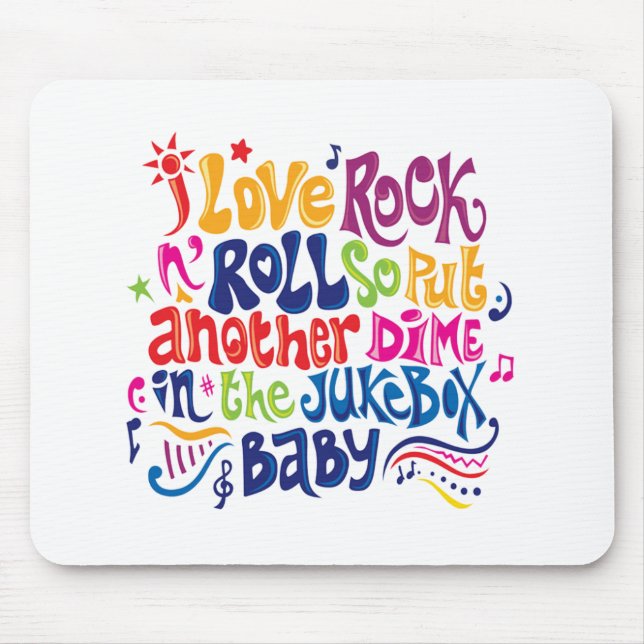 I love rock'n roll mouse mat (Front)