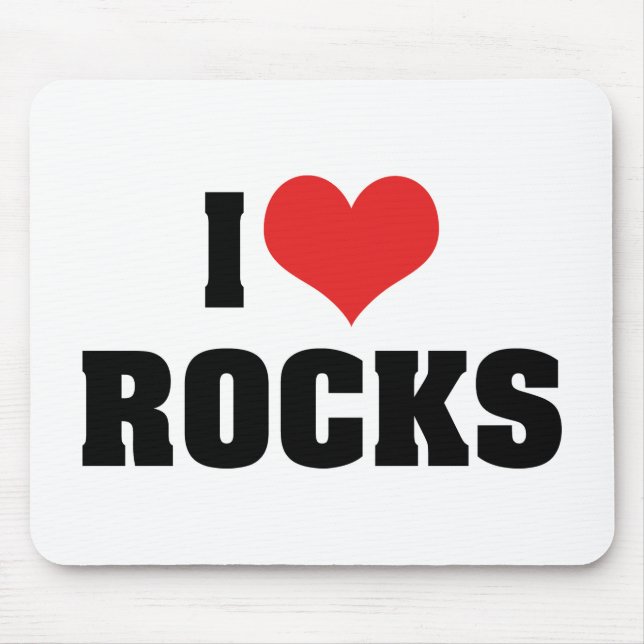 I Love Rocks - Rock Geology Geologist Lover Mouse Mat (Front)