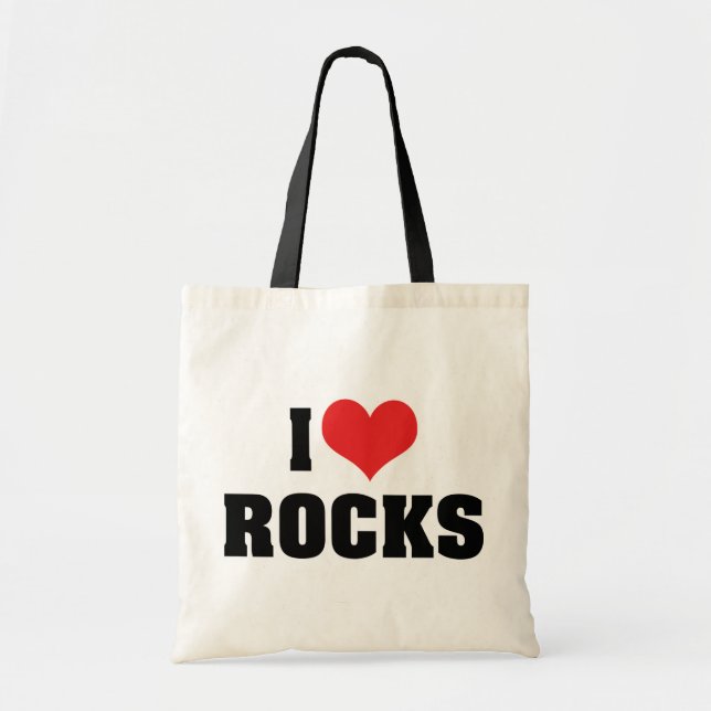I Love Rocks - Rock Geology Geologist Lover Tote Bag (Front)
